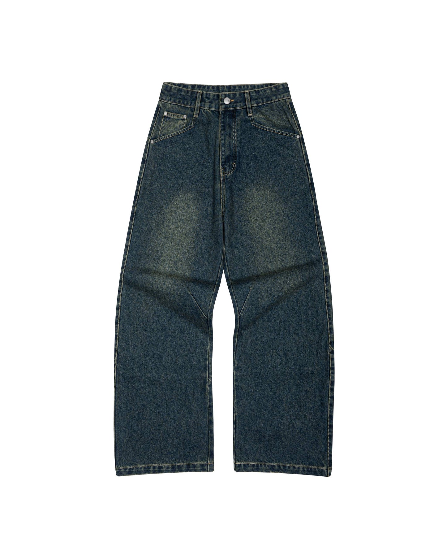 Loose Fit Vintage Wash Jeans