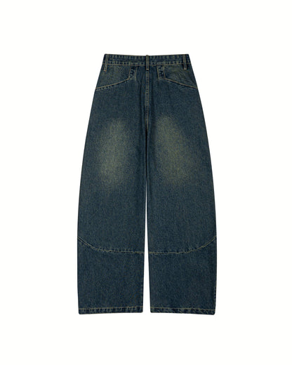 Loose Fit Vintage Wash Jeans