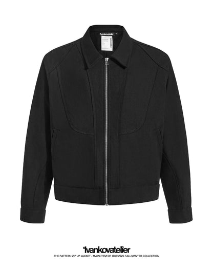 Pattern Zip Up Jacket