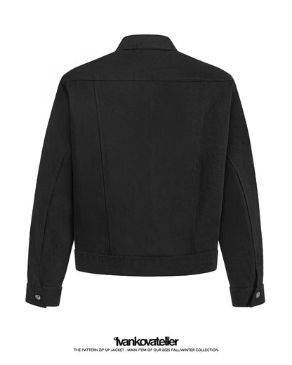 Pattern Zip Up Jacket