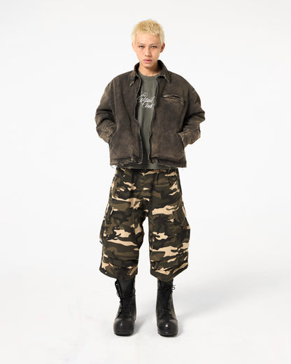 Plissé Camo Short