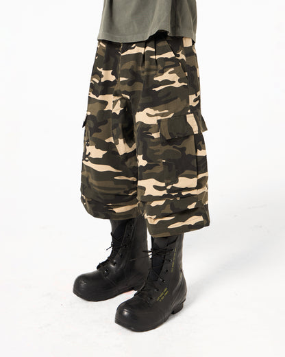 Plissé Camo Short