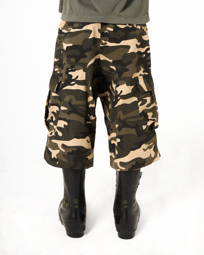Plissé Camo Short