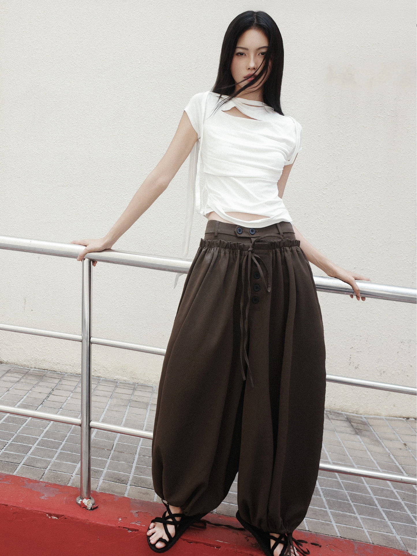 Kaelis Ruched Balloon Pants