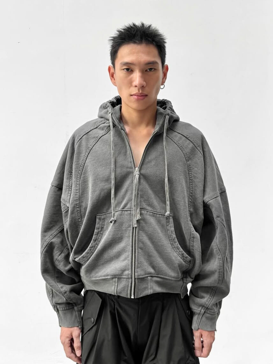 Spliced Washed Hoodie