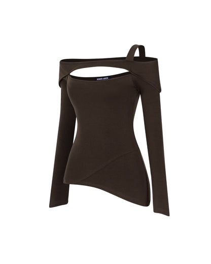 SEMBLANCE ASYMMETRICAL TOP - Brown