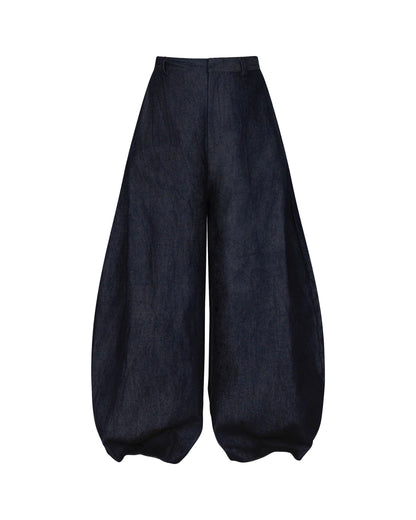 Rebel Pleated Wide Pants Raw Denim