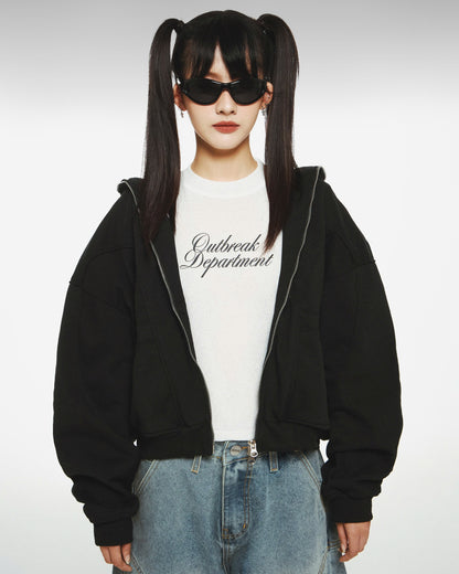 OUTBREAK POCKET ZIP HOODIE (BLACK)