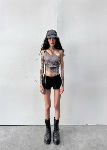 SAGITTARIUS.APLUS ODILA SHIRRING TOP (GREY)