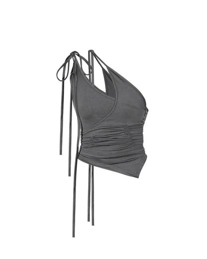 SAGITTARIUS.APLUS ODILA SHIRRING TOP (GREY)