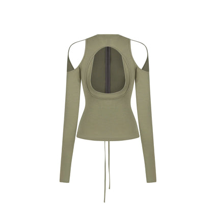 SAGITTARIUS.APLUS SWIRLING CUT-OUT LONG SLEEVE