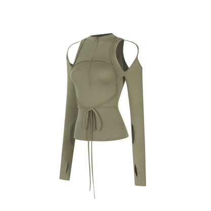 SAGITTARIUS.APLUS SWIRLING CUT-OUT LONG SLEEVE